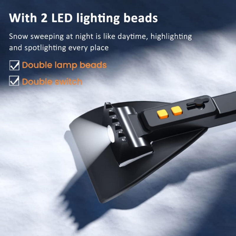 Telescopic Car Snow Shovel Defrost Deicing Brush Cleaning Tool (with Light) Telescopic Car Snow Shovel Defrost Deicing Brush Cleaning Tool (with Light)